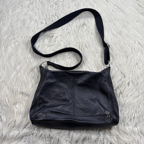 The Sak Handbags - The Sak Classic Black Leather Crossbody Bag Zip Top
